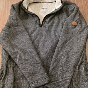 Orvis Men's Charcoal Zip-Up Sweater